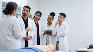 Realistic fictional editorial photograph for the Univs guide Clinical Rotations and Internship in Georgian Medical Programmes