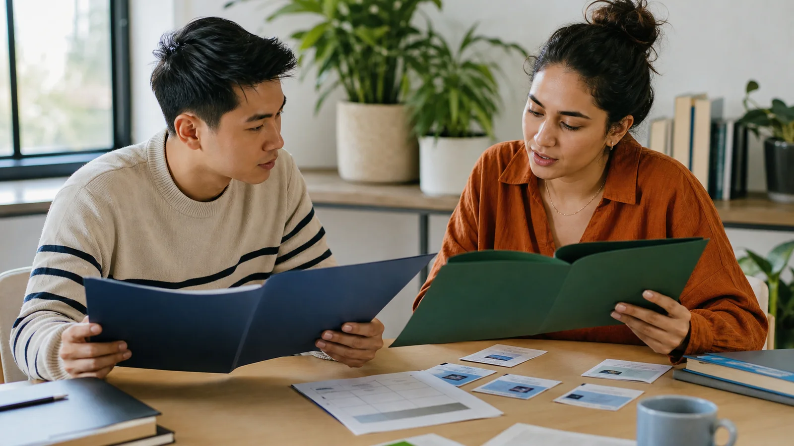 Realistic editorial photograph of international students comparing Grigol Robakidze University and Georgian National University SEU study options