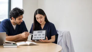 Realistic fictional editorial photograph for the Univs guide MD vs MBBS in Georgia: Degree Title Explained
