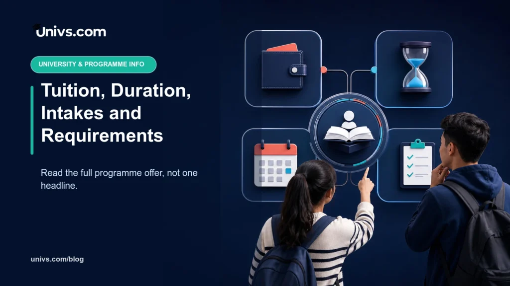 Tuition, Duration, Intakes and Requirements — Univs.com editorial guide