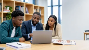 Realistic fictional editorial photograph for the Univs guide Study Medicine in Georgia for Nigerian Students: MDCN Verification