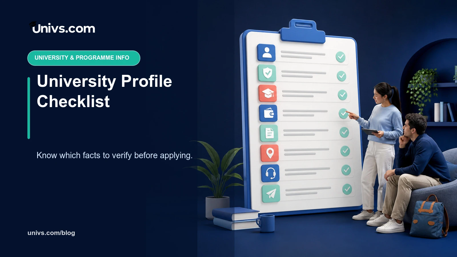 University Profile Checklist — Univs.com editorial guide