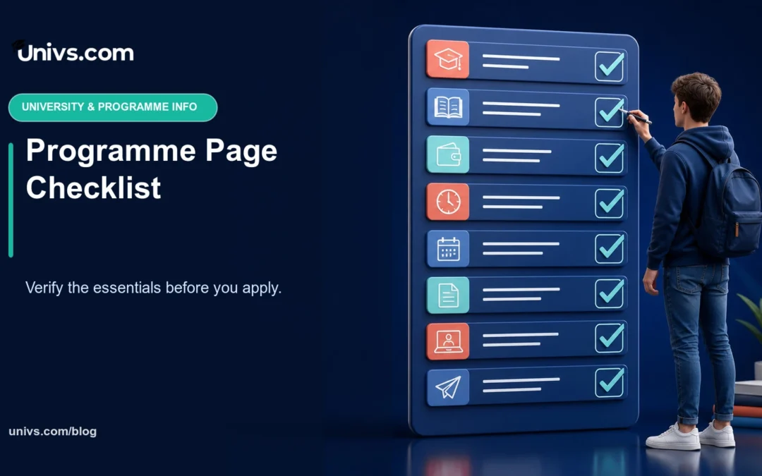 University Programme Page Checklist Before You Apply