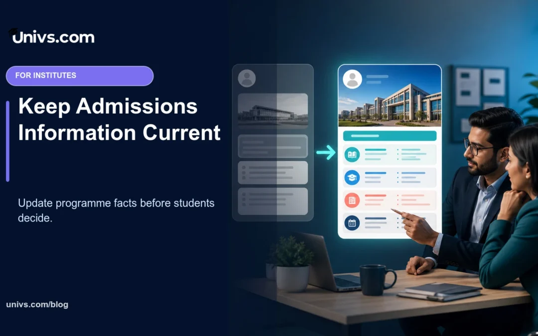 How Univs Keeps Institute Admissions Information Current