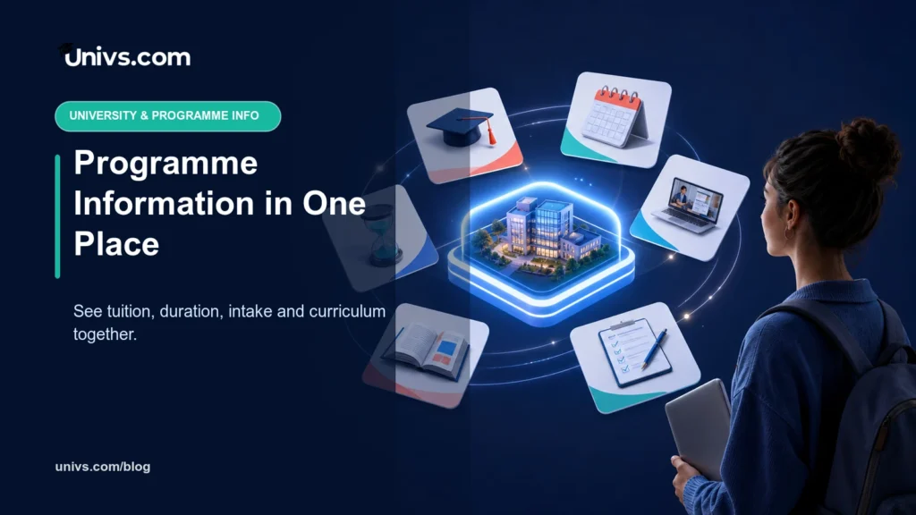 Programme Information in One Place — Univs.com editorial guide