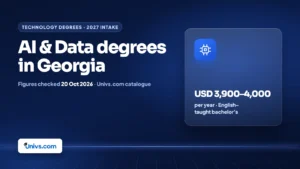 AI & Data degrees in Georgia: USD 3,900–4,000, per year, English-taught bachelor's