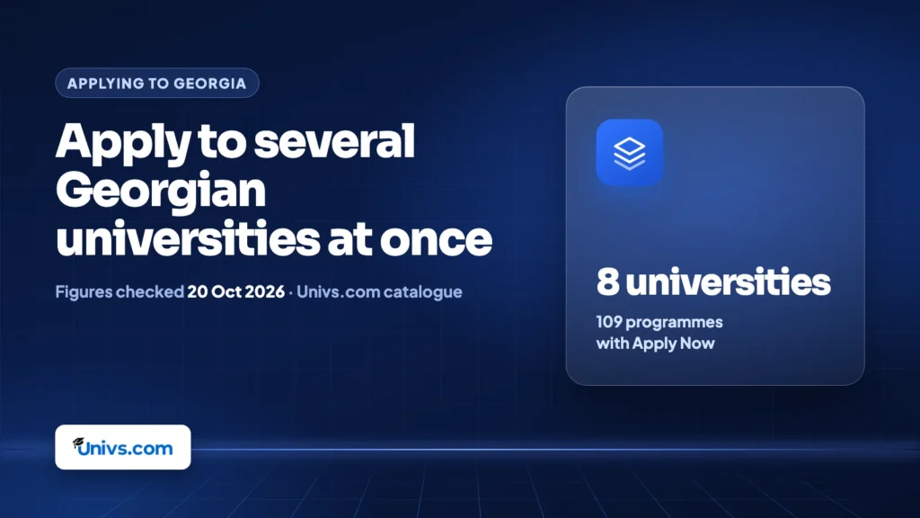 Apply to several Georgian universities at once: 8 universities, 109 programmes with Apply Now
