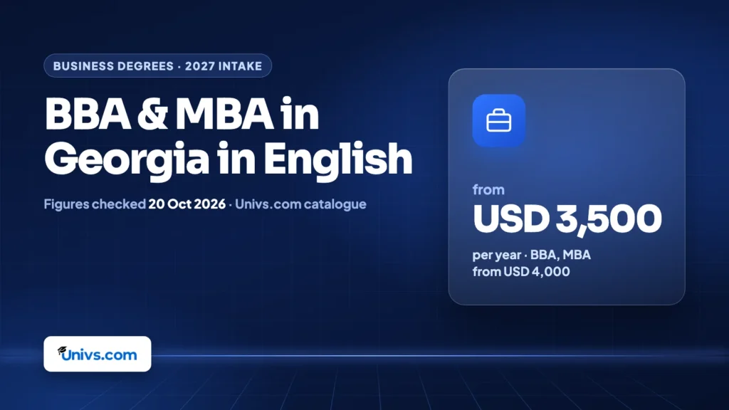 BBA & MBA in Georgia in English: from USD 3,500, per year, BBA, MBA from USD 4,000