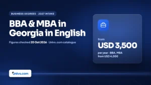 BBA & MBA in Georgia in English: from USD 3,500, per year, BBA, MBA from USD 4,000